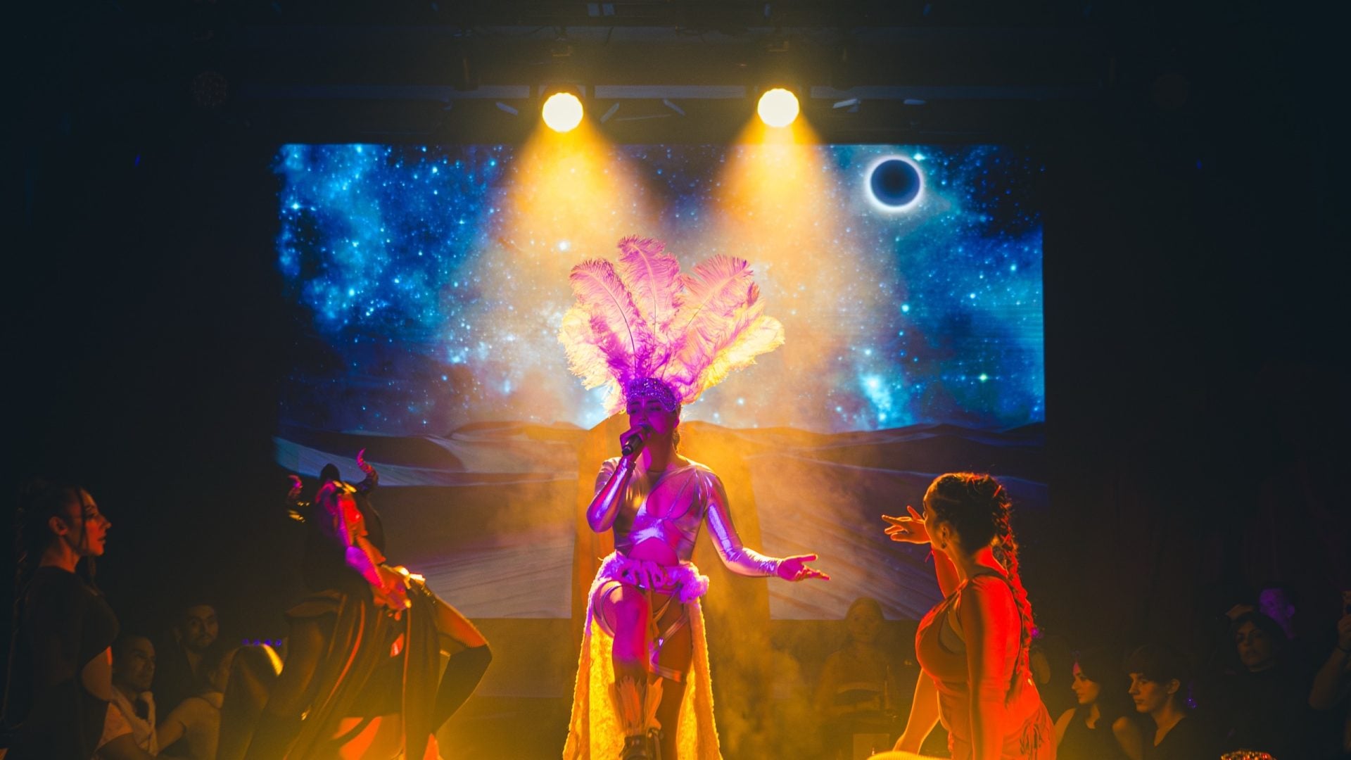 a singing performance at Paradise Club NYC