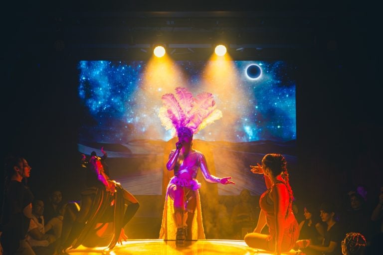 a singing performance at Paradise Club NYC