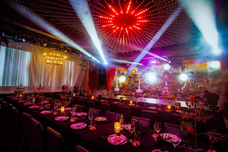 Paradise Club NYC set up for a dinner and show
