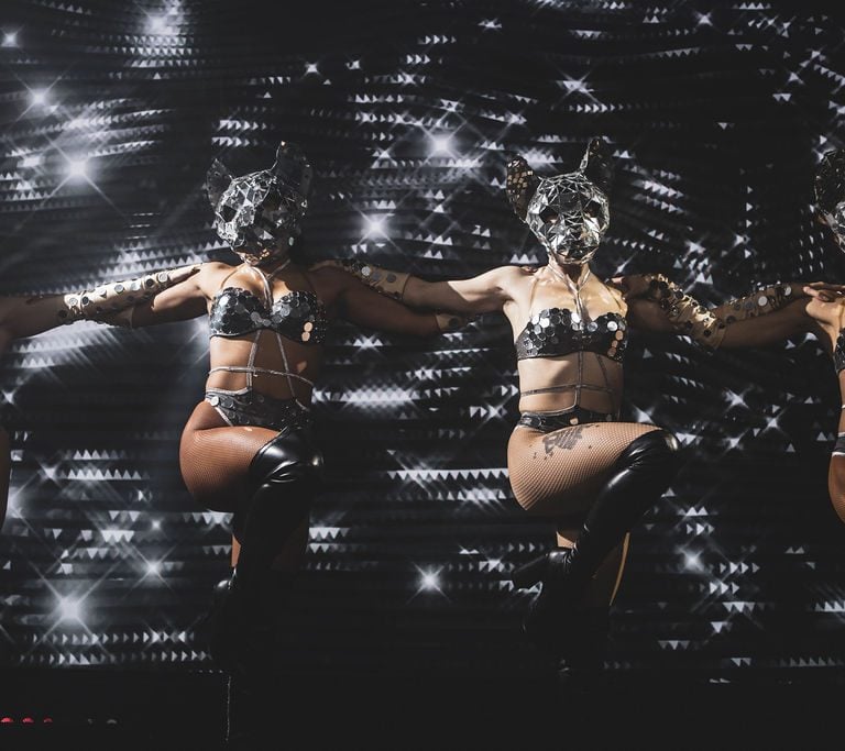 dancers in metal bikinis at the Paradise Club in NYC