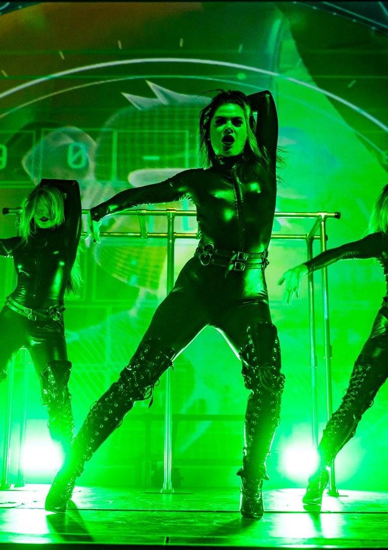 little miss nasty black leather dancers at the Paradise Club in NYC