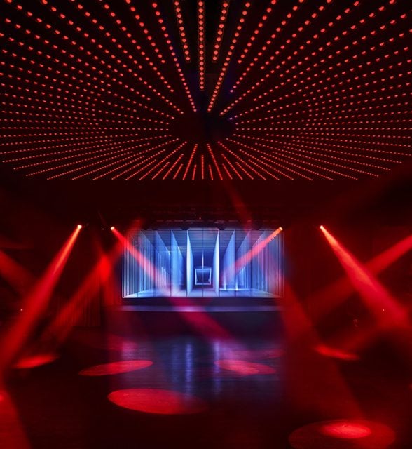 The Paradise Club dance floor lit up in red